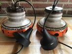2 vintage fat lava lampen Herda keramiek oranje/bruin, Ophalen