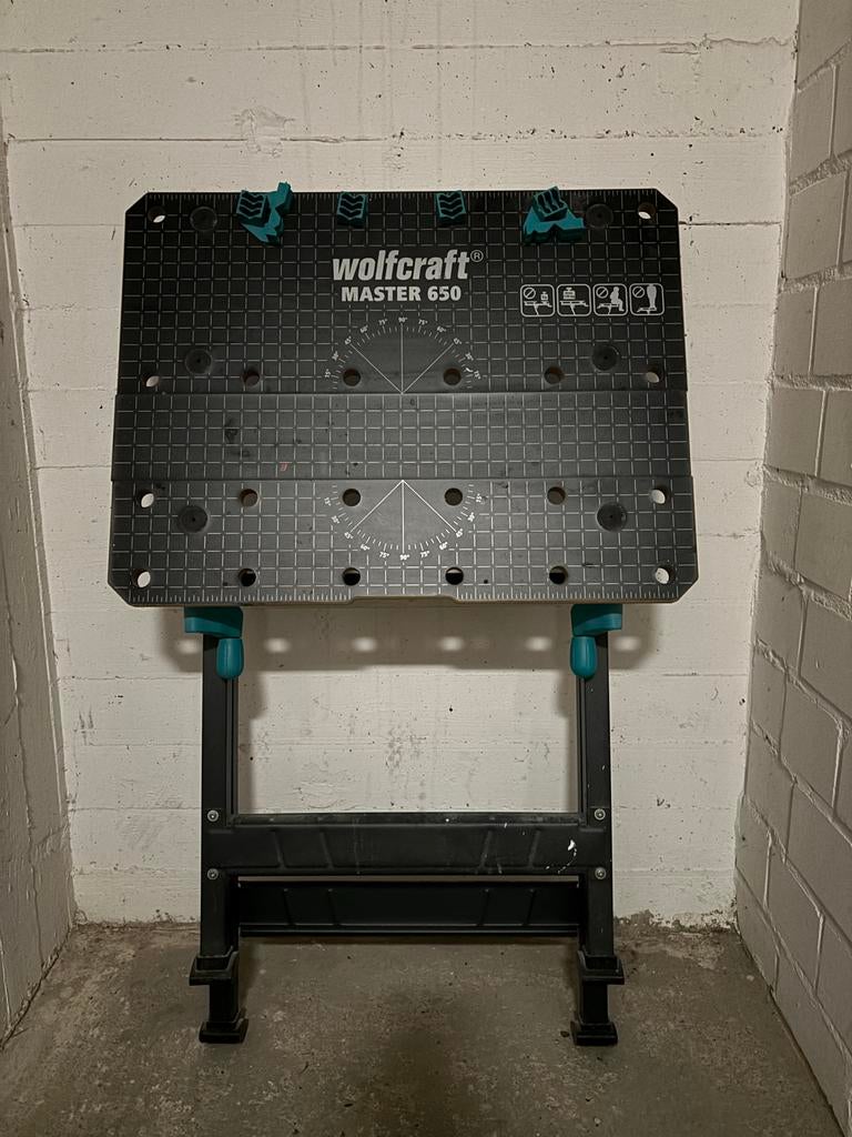 Wolfcraft Master 650 werkbank, Doe-het-zelf en Verbouw, Werkbanken, Ophalen, Gebruikt, Minder dan 70 cm, Inklapbaar