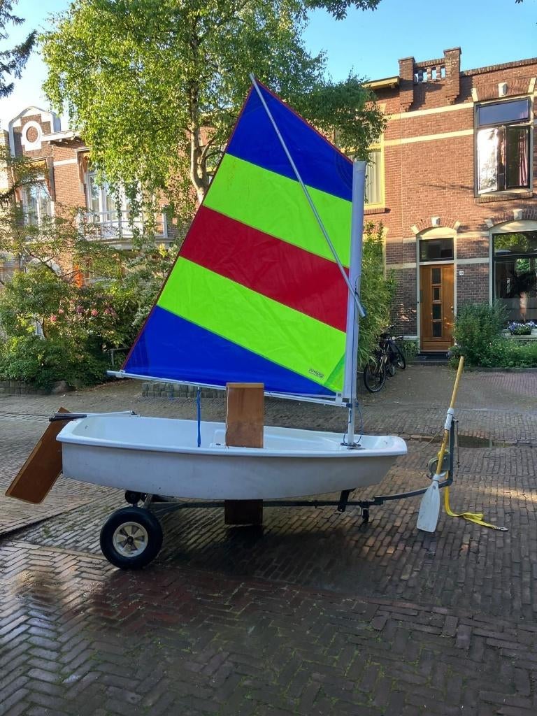 Mooi optimistje met fietstrailer, Watersport en Boten, Gebruikt, Minder dan 15 m², Overige typen, Ophalen