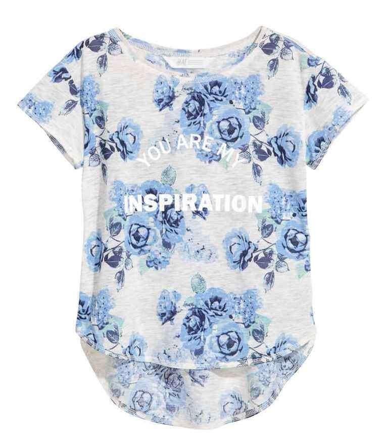 H&M grijs blauwe bloemen top shirt t-shirt maat 158-164, Kinderen en Baby's, Kinderkleding | Maat 158, Meisje, H&M, Nieuw, Ophalen of Verzenden