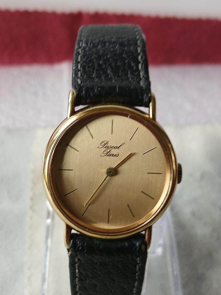Vintage Pascal Paris dames polshorloge opwinder gold plate, Ophalen of Verzenden