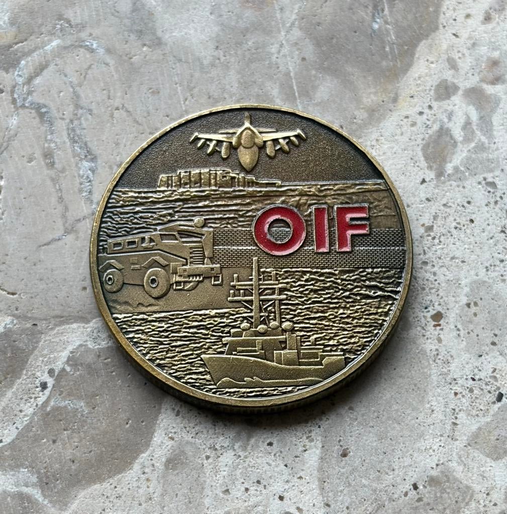 US Army operation Iraqi freedom combat veteran coin, Verzamelen, Ophalen of Verzenden, Landmacht, Amerika, Embleem of Badge