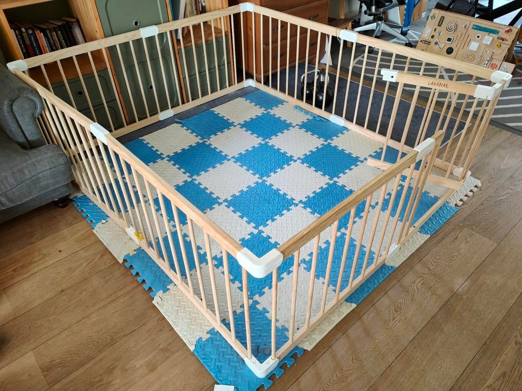 Ladanas houten grondbox - vierkant of rechthoekig, Kinderen en Baby's, Boxen, Ophalen, Zo goed als nieuw, Overige vormen