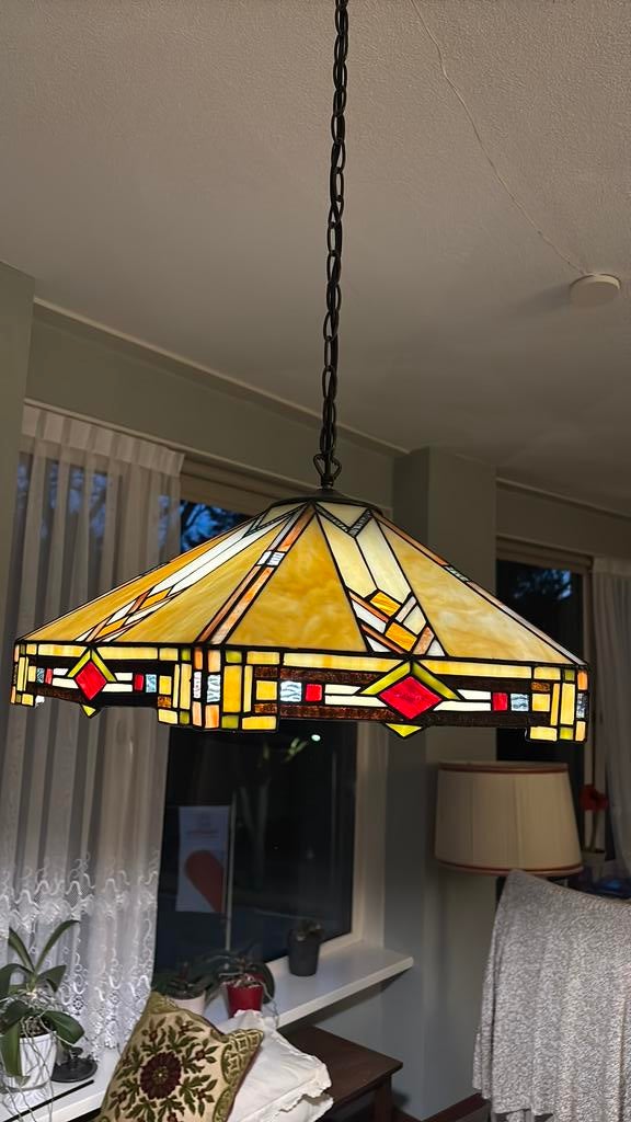 Tiffany hanglamp, Huis en Inrichting, Lampen | Hanglampen, Ophalen, Tiffany, Minder dan 50 cm, Glas