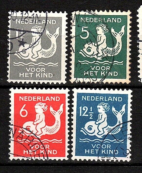 622 nvph 225-228 kinderzegels 1929 gebruikt zie scan., Ophalen of Verzenden, T/m 1940, Gestempeld