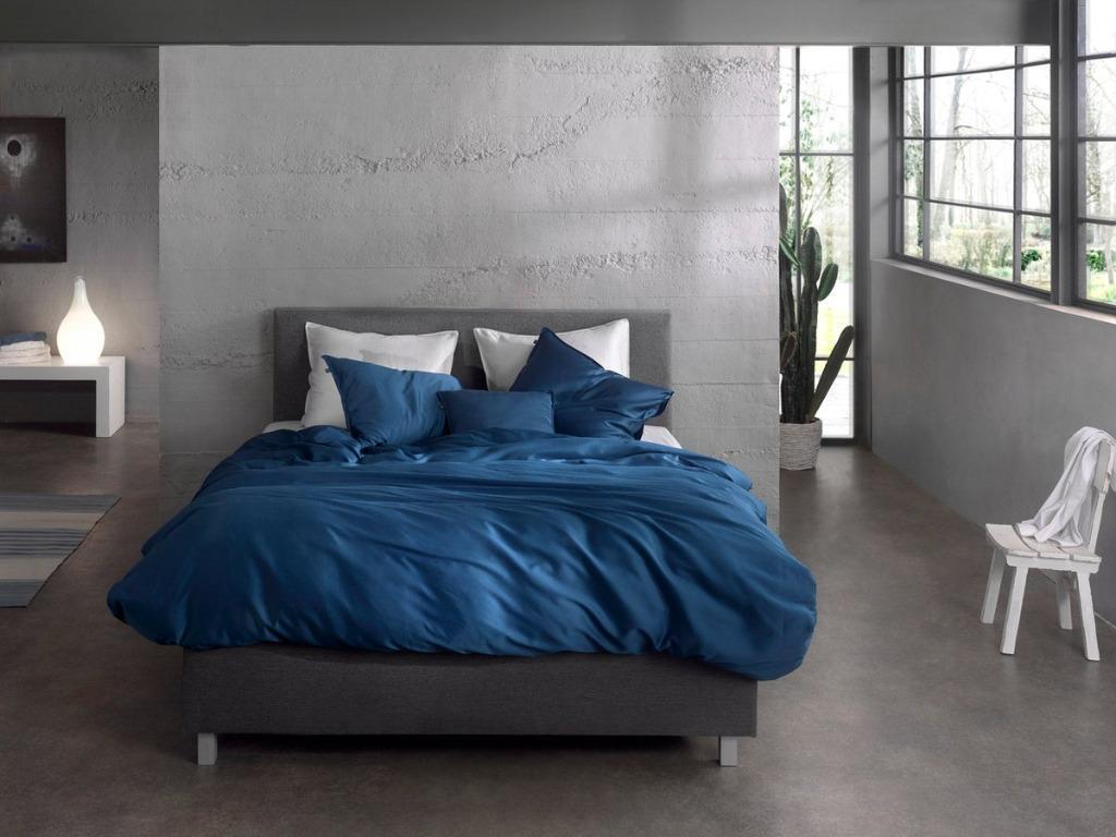 Zohome Dekbedovertrek Satinado 240x220cm blauw dekbedhoes., Blauw, Ophalen of Verzenden, Deken of Dekbed, Nieuw