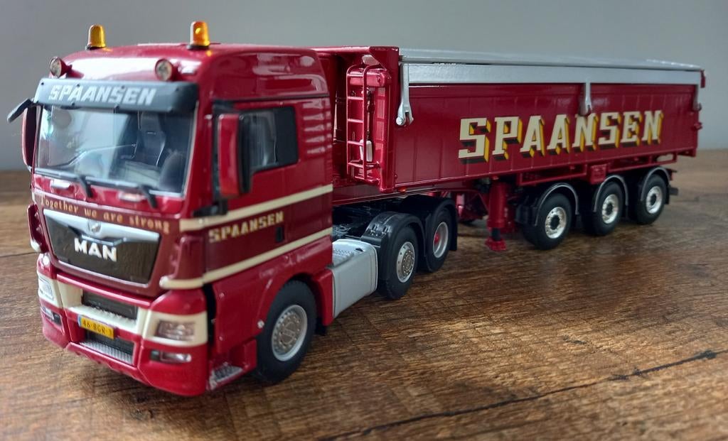 MAN TGX XLX 6X2 SPAANSEN KIEPTRAILER model, Ophalen of Verzenden, Nieuw, Bus of Vrachtwagen, Wsi