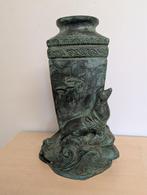 Bronzen vaas met zeehonden, Ophalen of Verzenden