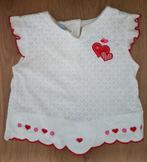 Wit/rood shirt maat 98 *NIEUW* (0586) a, Disney, Meisje, Nieuw, Ophalen of Verzenden