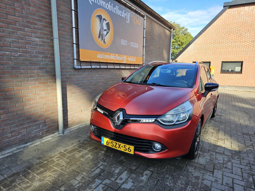 Renault Clio Estate 0.9 TCe Dynamique (bj 2014), Voorwielaandrijving, Stof, Zwart, Start-stop-systeem