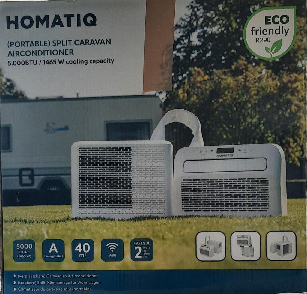 Split Airco caravan Homatiq, Caravans en Kamperen, Ophalen, Zo goed als nieuw