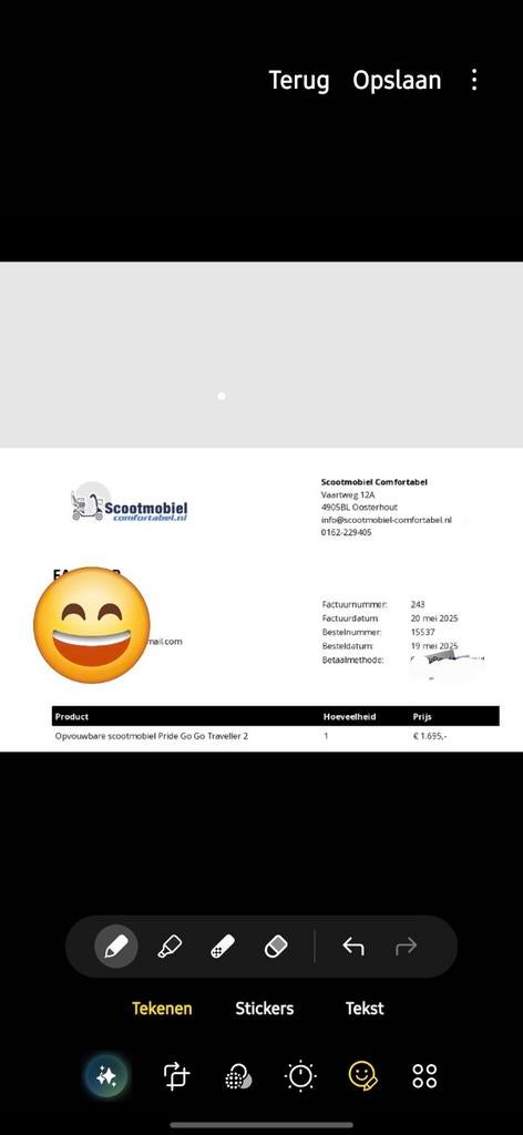 Zo goed als nieuw opvouwbare scootmobiel met garantie, Ophalen of Verzenden, Zo goed als nieuw, Pride, 10 km/u of minder