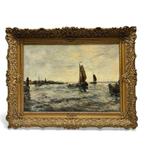 Cornelis de Bruin (1870-1940) - Botters voor Harlingen, Antiek en Kunst, Ophalen of Verzenden