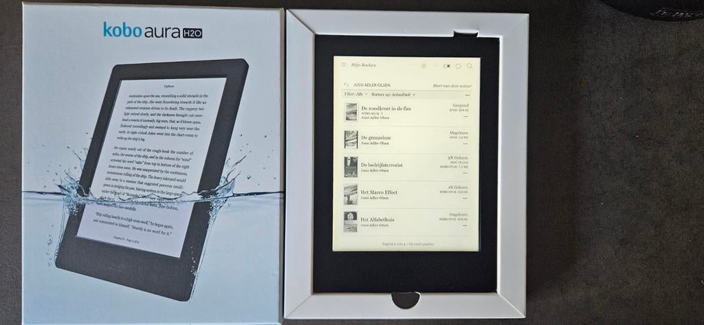 Kobo Aura H2O e-reader inclusief ca.2500 boeken, Ophalen of Verzenden