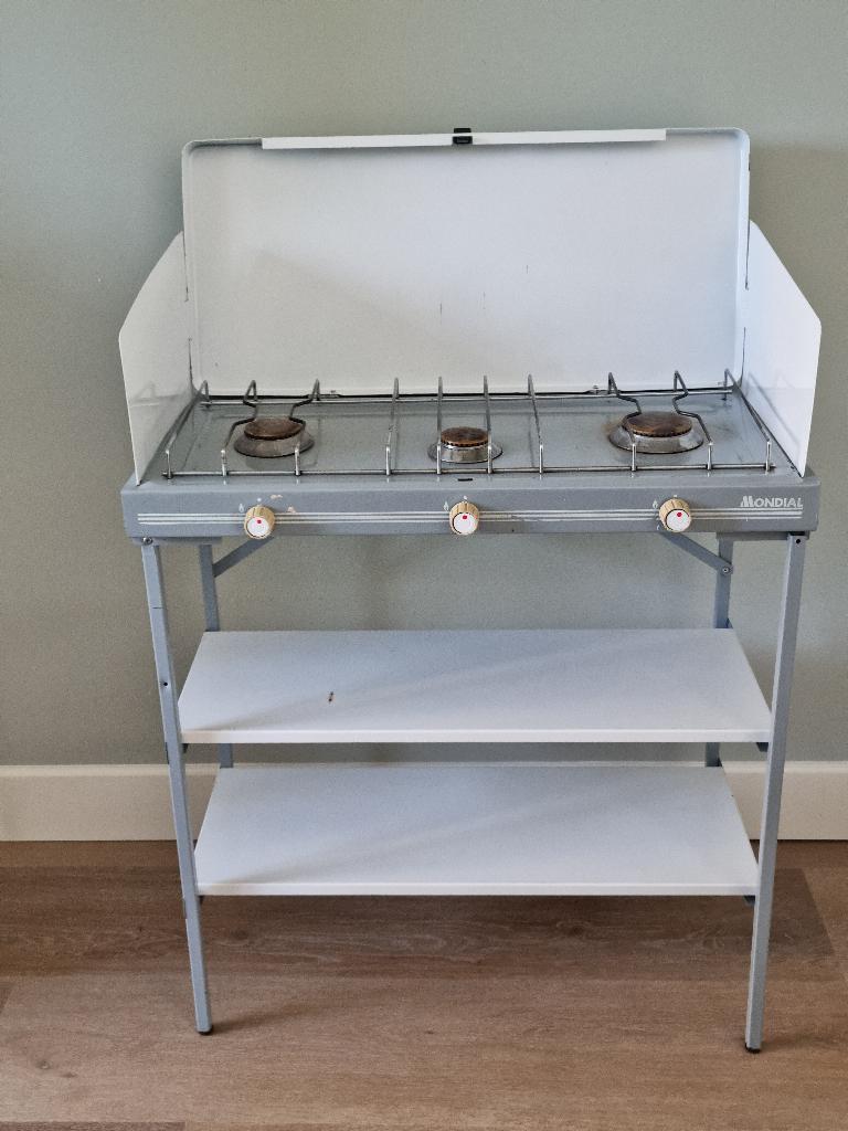 3-pits gasstel met onderstel, Ophalen, Gebruikt