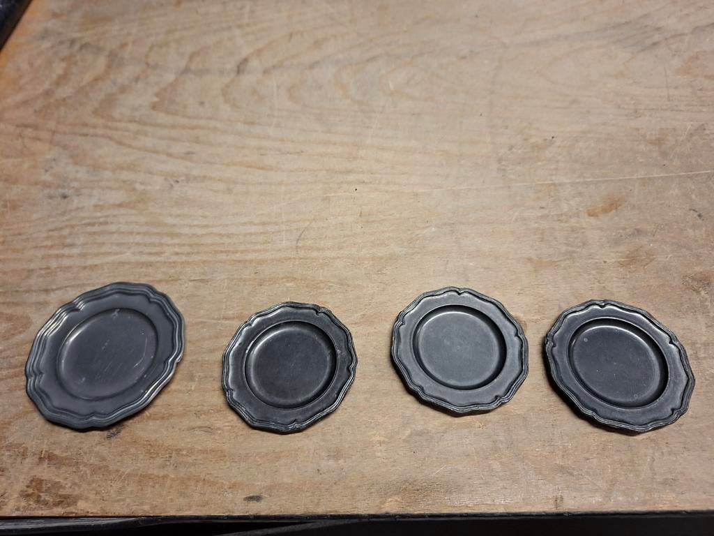 Tinnen bordjes, Antiek en Kunst, Antiek | Tin, Ophalen of Verzenden