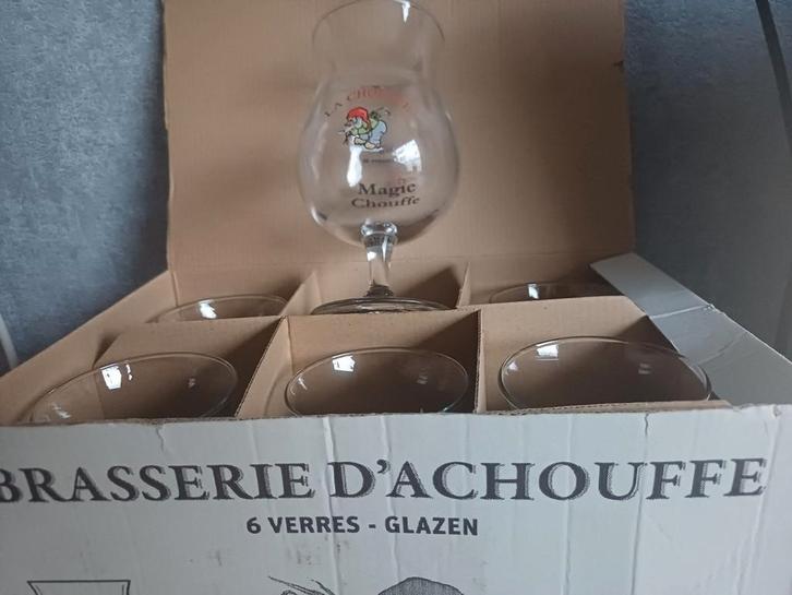 Chouffe Magic Glazen - Set van 5 nieuw !!!, Verzamelen, Biermerken, Nieuw, Glas of Glazen, Overige merken, Ophalen of Verzenden