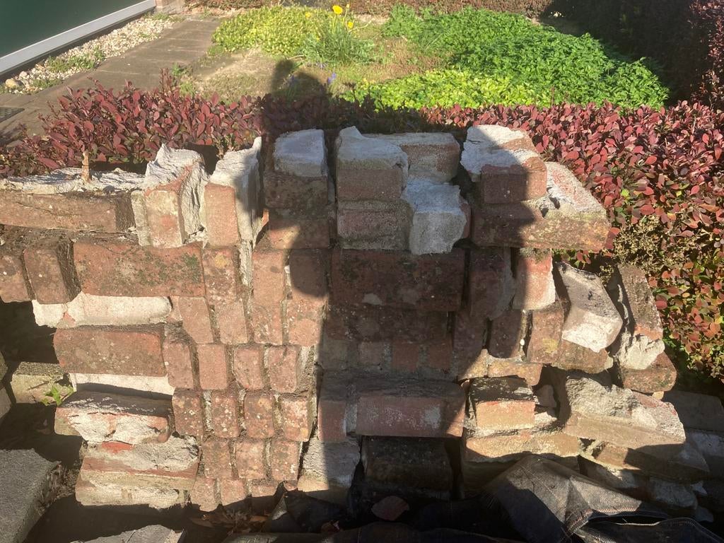 Gratis tuin muur, Ophalen, Gebruikt, Bakstenen