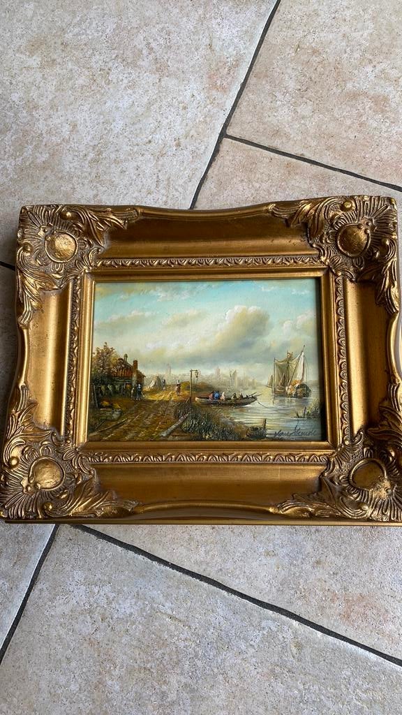 Oud schilderijtje op paneel, Ophalen of Verzenden