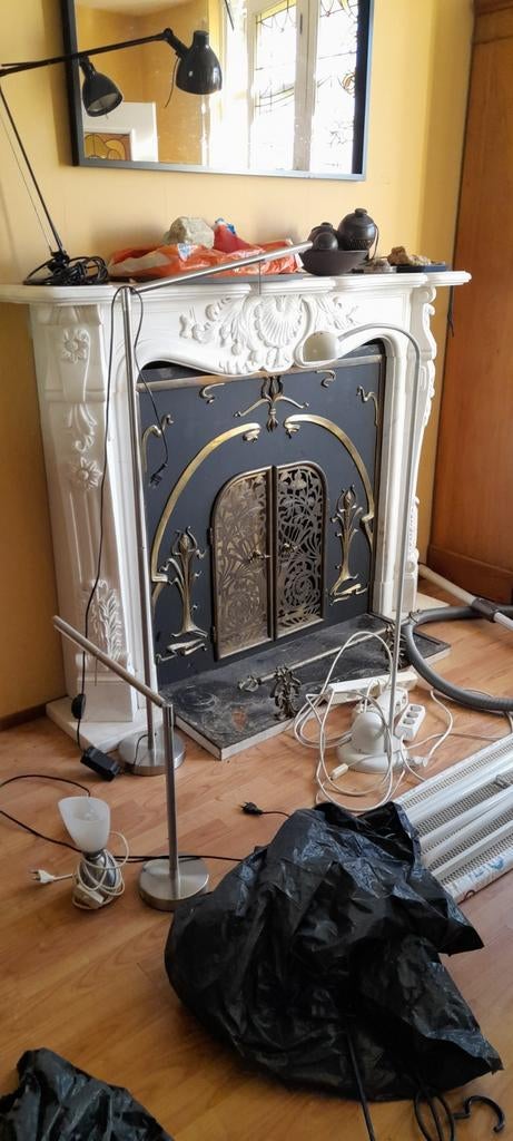 Marmeren schouw met jugendstill voorzet stuk.⁹, Ophalen