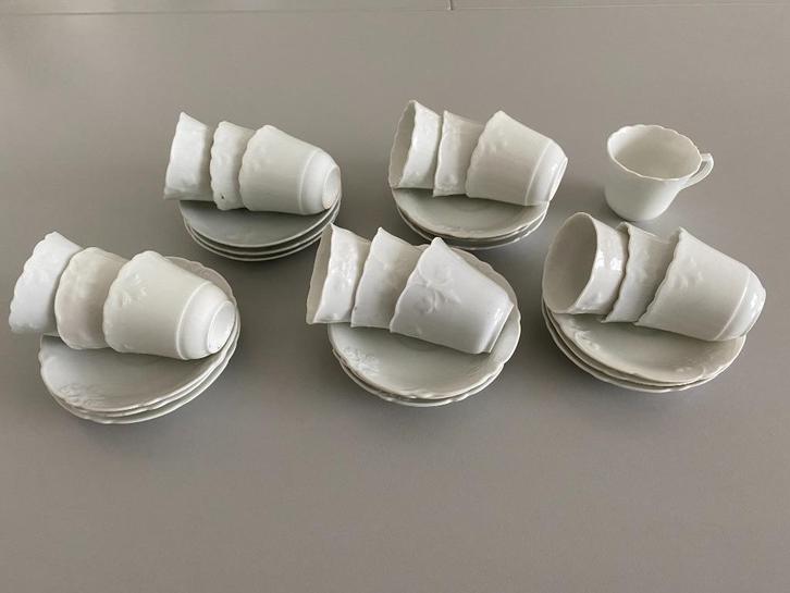 Antieke rouw en trouw kop en schotels, Antiek en Kunst, Antiek | Servies los, Ophalen of Verzenden