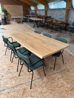 Eettafel met eikenhouten boomstamblad, Ophalen, 50 tot 100 cm, Zo goed als nieuw, Vijf personen of meer