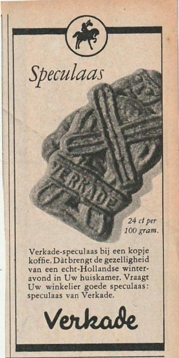 Retro reclame 1949 Verkade Zaandam speculaas koekjes beschikbaar voor biedingen