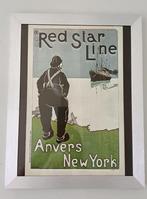 ingelijste art deco reclameposter schip red star line retro, Ophalen of Verzenden, Zo goed als nieuw, Motorboot, Kaart, Foto of Prent