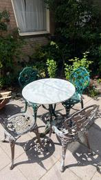 Setje tuin terras gietijzer gietijzeren tafel stoelen set, Overige materialen, Gebruikt, Tuinset, Eettafel