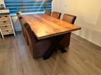 Industriele eettafel 240CM met 6 stoelen, Ophalen, 100 tot 150 cm, ., 200 cm of meer
