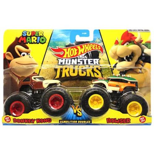 Hotwheels: Monster Trucks 2-Pack: Donkey Kong VS Bowser, Kinderen en Baby's, Speelgoed | Speelgoedvoertuigen, Nieuw, Ophalen of Verzenden