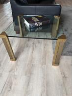 Peter Ghyczy Salontafel - Messing & Glas, Huis en Inrichting, Tafels | Salontafels, Ophalen, Gebruikt, 50 tot 100 cm, Vierkant