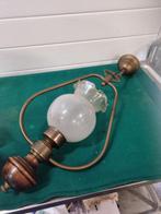 hanglamp hout messing glas, Huis en Inrichting, Lampen | Hanglampen, Ophalen of Verzenden, 'T Olde Gre-j, Info@toldegrej.nl, Endepoelstraat 20f Didam