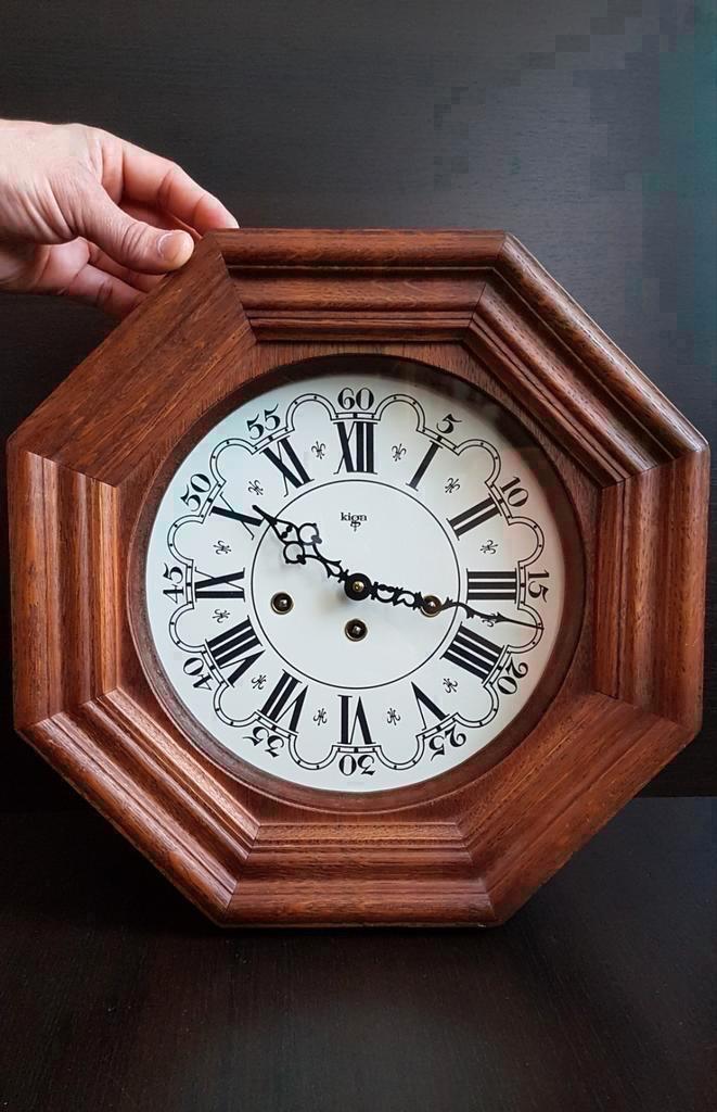 Antieke Vintage Nederlandse KIGA Klok School Pub Wall 8dagen, Antiek en Kunst, Antiek | Klokken, Ophalen of Verzenden