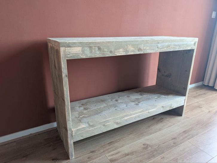 Wandtafel van steigerhout (sidetable), Huis en Inrichting, Tafels | Sidetables, Zo goed als nieuw, 25 tot 50 cm, 100 tot 150 cm
