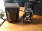 Flexora TLR  Vintage Camera met lederen tas, Ophalen of Verzenden, Gebruikt, Spiegelreflex, Overige Merken