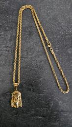 Rope Chain/Koord Ketting & Jezus Hanger 18K Goud Verguld, Nieuw, Goud, Overige materialen, Ophalen of Verzenden
