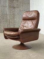 Vintage De Sede DS-50 bruin leer draai fauteuil 1970, Ophalen, Gebruikt, Aalsmeer, Redesign vintage