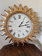 Gouden Zon Wandklok - 54cm - Perfecte Staat, Ophalen, Zo goed als nieuw, Analoog, Wandklok