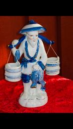 Blauw Wit Vintage Aziatische Chinese Visser, Ophalen of Verzenden