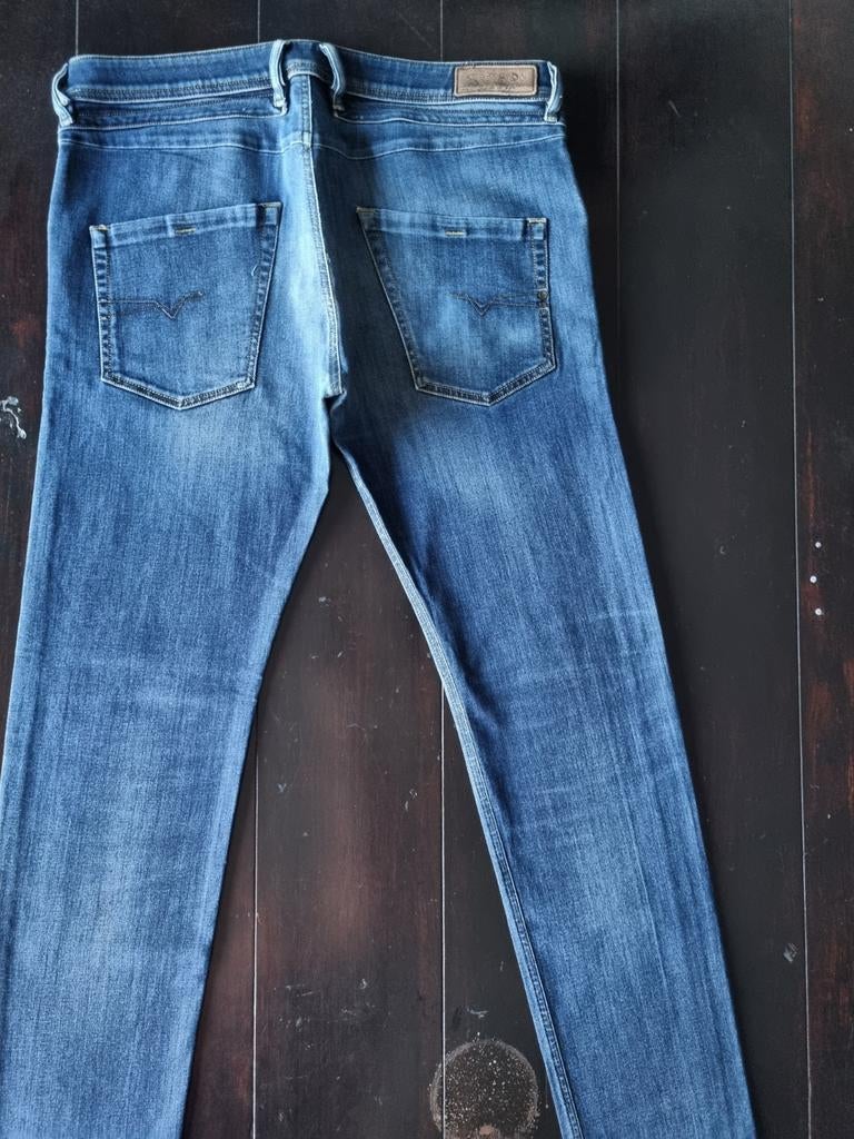 ZGAN CLASSIC DIESEL BELTHER SLIM TAPERED STRETCH JEANS 36/34, W36 - W38 (confectie 52/54), Diesel, Blauw, Ophalen of Verzenden