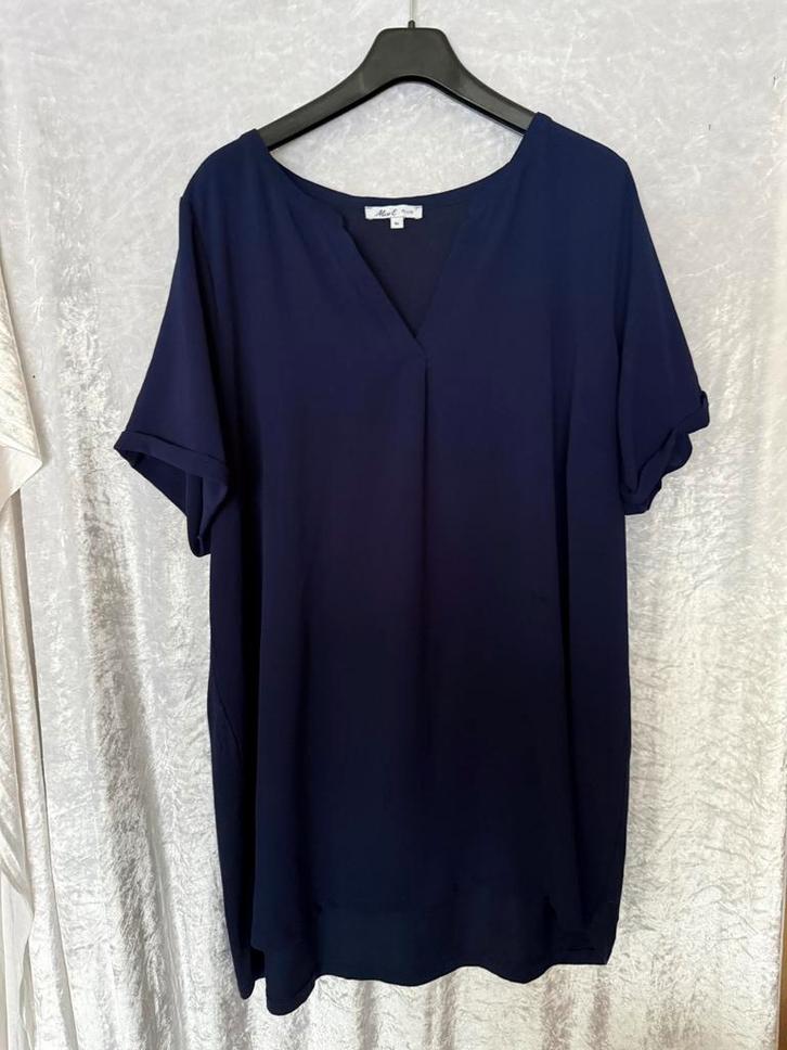 Miss E plus donkerblauw shirt maat 54, Kleding | Dames, Grote Maten, Zo goed als nieuw, Shirt of Top, Blauw, Ophalen of Verzenden