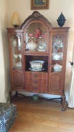 Servies/ vitrine kast chippendale, Ophalen, Zo goed als nieuw, 25 tot 50 cm