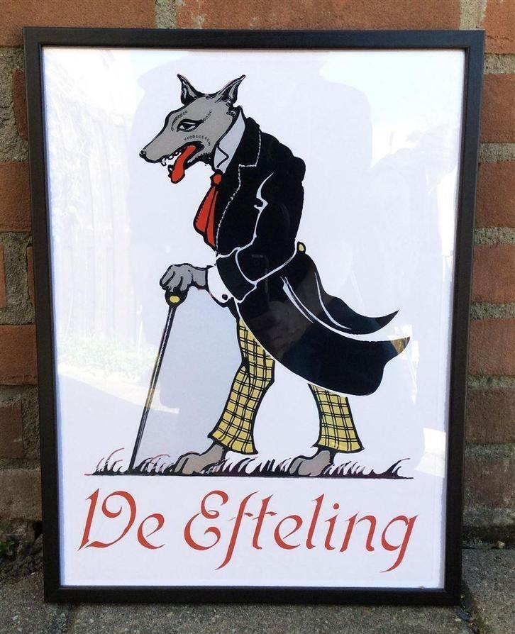 de Efteling Boze Wolf Prent poster ingelijst, Verzamelen, Efteling, Nieuw, Overige typen, Verzenden
