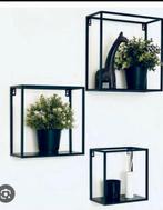 Set van 3 wandrekken in metaal en ijzer, Huis en Inrichting, Woonaccessoires | Wandplanken en Boekenplanken, Ophalen of Verzenden
