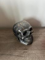 Epoxy doodskop doodshofd skull beeldje zwart bladgoud, Verzamelen, Ophalen of Verzenden, Zo goed als nieuw, Religie