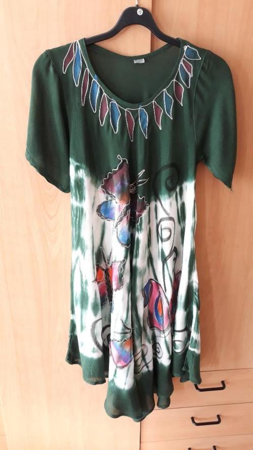 Leuke rondlopende zomer jurk  - Mt 40/46 -One size, Kleding | Dames, Jurken, Nieuw, Maat 42/44 (L), Groen, Onder de knie, Ophalen of Verzenden