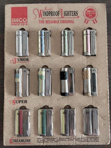 NIEUWE Vintage IMCO aanstekers (12 stuks) met display beschikbaar voor biedingen