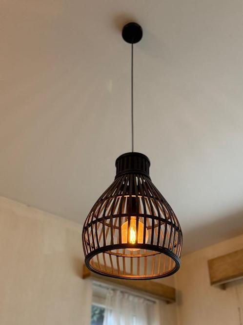 lampen, Huis en Inrichting, Lampen | Hanglampen, Zo goed als nieuw, Minder dan 50 cm, Hout, Ophalen