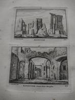 135/136 Delft Kathuyser Kerk Kopergravure 18e Eeuw dl 3, Antiek en Kunst, Kunst | Etsen en Gravures, Ophalen of Verzenden